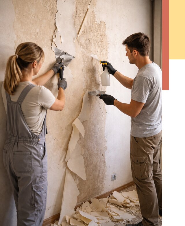 Снятие старых обоев в Лангепасе от 5303 руб. под ключ недорого | ОТДЕЛОЧНИК-Лнг