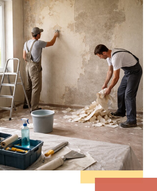 Снятие старых обоев в Лангепасе быстро и качественно