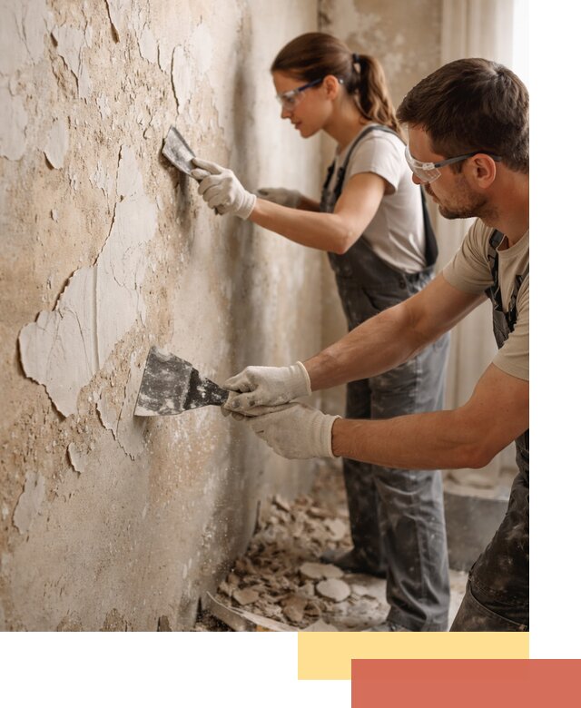 Снятие старой шпаклевки и подготовка поверхностей в Лангепасе