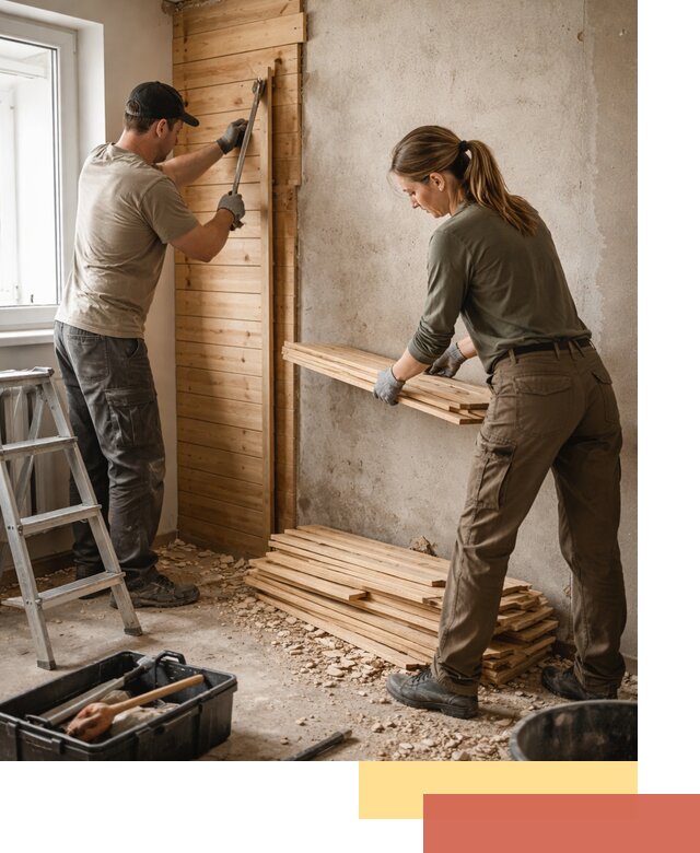 Демонтаж вагонки со стен в Лангепасе — профессиональный демонтаж