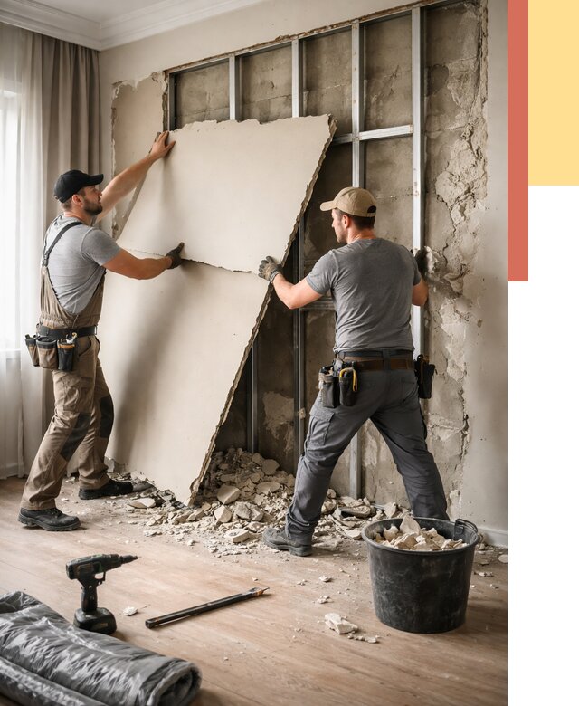 Демонтаж гипсокартона со стен в Лангепасе от 354 руб. — услуги демонтажа | ОТДЕЛОЧНИК-Лнг