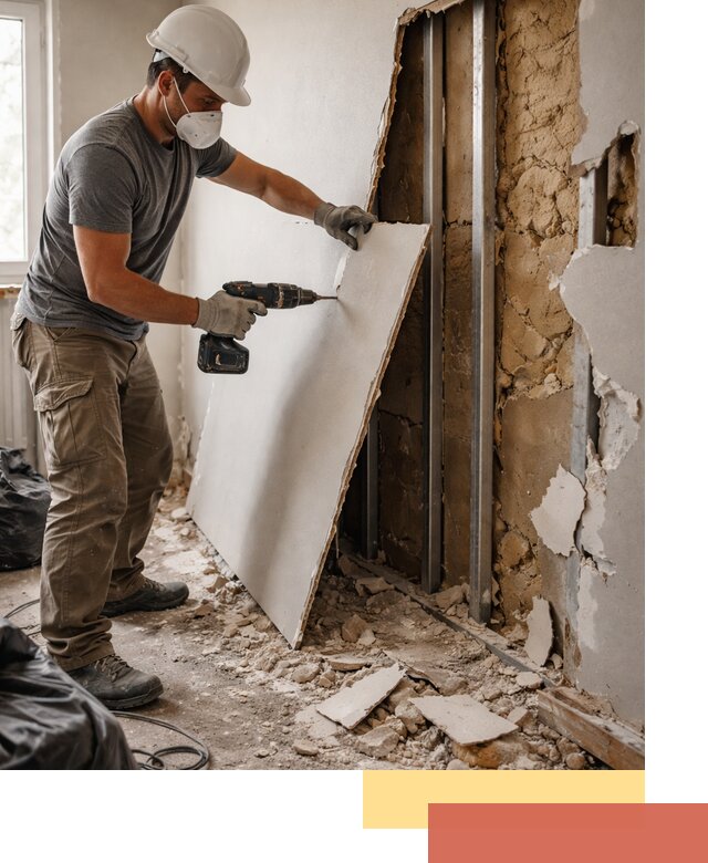 Демонтаж гипсокартона со стен в Лангепасе качественно и быстро