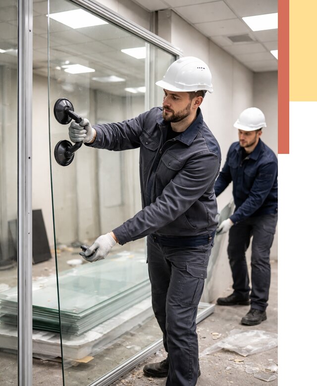 Демонтаж стеклянных перегородок в Лангепасе от 3232 руб. — быстро и недорого | ОТДЕЛОЧНИК-Лнг