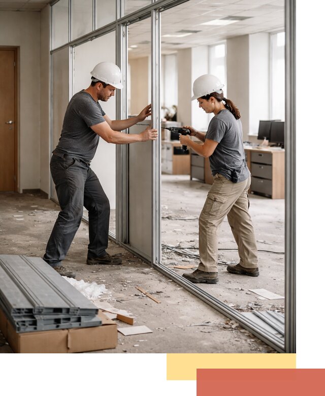 Демонтаж алюминиевых перегородок в Лангепасе быстро и аккуратно