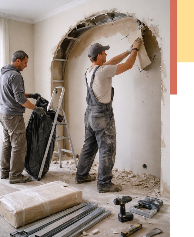 Демонтаж арки из гипсокартона в Лангепасе от 3535 руб. — услуги под ключ | ОТДЕЛОЧНИК-Лнг