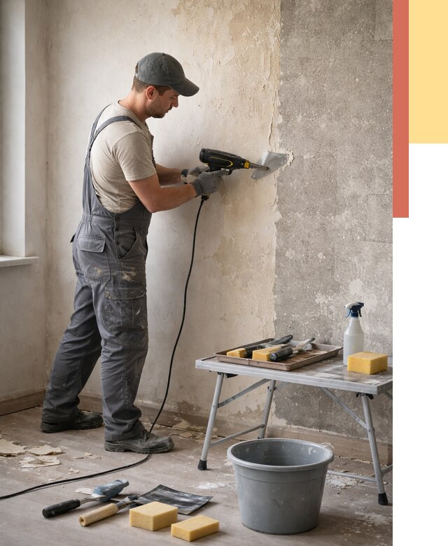 Очистка стен от клея в Лангепасе от 1869 руб. — снятие и удаление клея со стен | ОТДЕЛОЧНИК-Лнг