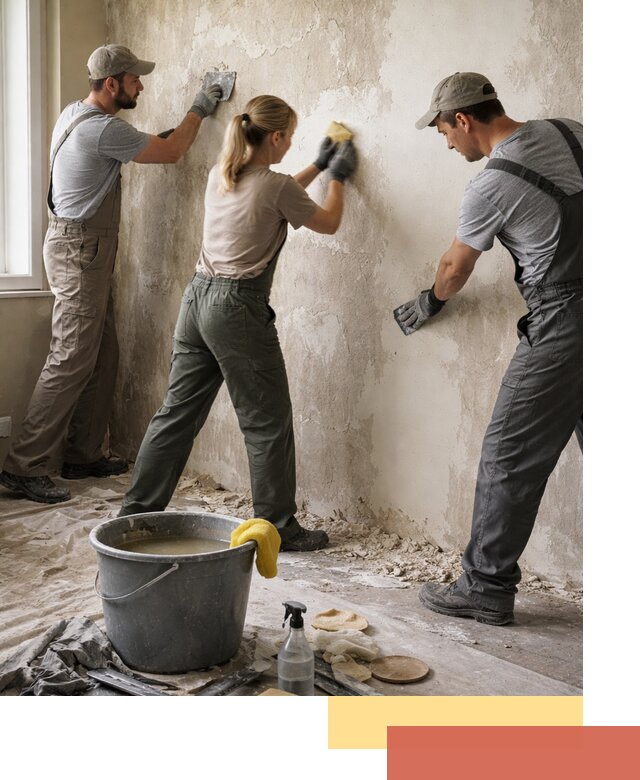 Очистка стен от клея и грунтовки в Лангепасе качественно и быстро