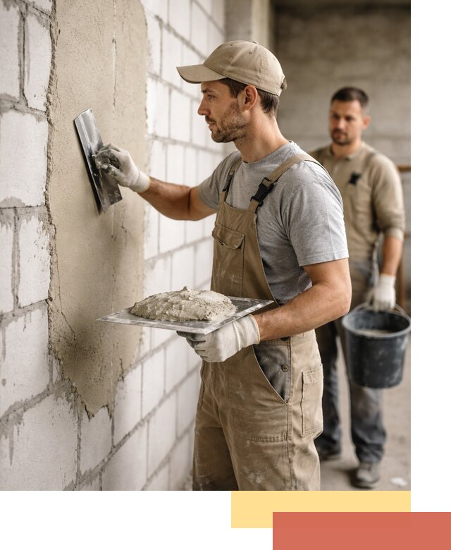 Штукатурка стен из газобетона в Лангепасе под ключ