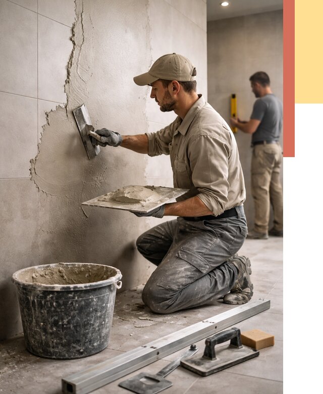 Штукатурка стен в ванной в Лангепасе от 4545 руб./м² — выравнивание под ключ | ОТДЕЛОЧНИК-Лнг