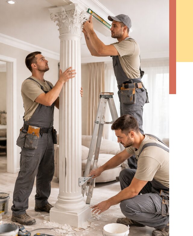 Установка декоративных колонн в Лангепасе от 12120 руб. под ключ | ОТДЕЛОЧНИК-Лнг