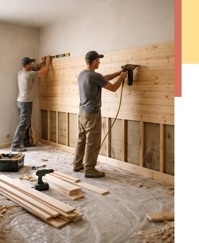 Монтаж деревянной вагонки на стены в Лангепасе от 7575 руб. | Услуги монтажа вагонки | ОТДЕЛОЧНИК-Лнг