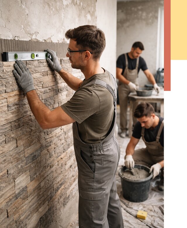 Монтаж искусственного камня в Лангепасе от 4545 руб. под ключ | ОТДЕЛОЧНИК-Лнг