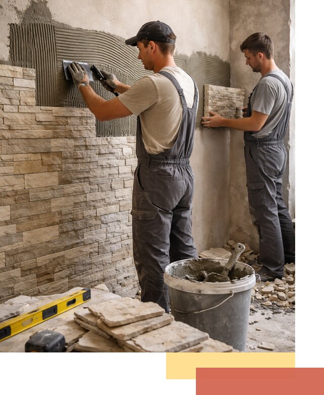 Монтаж искусственного камня в Лангепасе — облицовка стен и фасадов