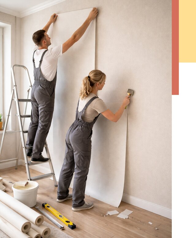 Поклейка флизелиновых обоев в Лангепасе от 6060 руб. | Быстро и недорого — ОТДЕЛОЧНИК-Лнг