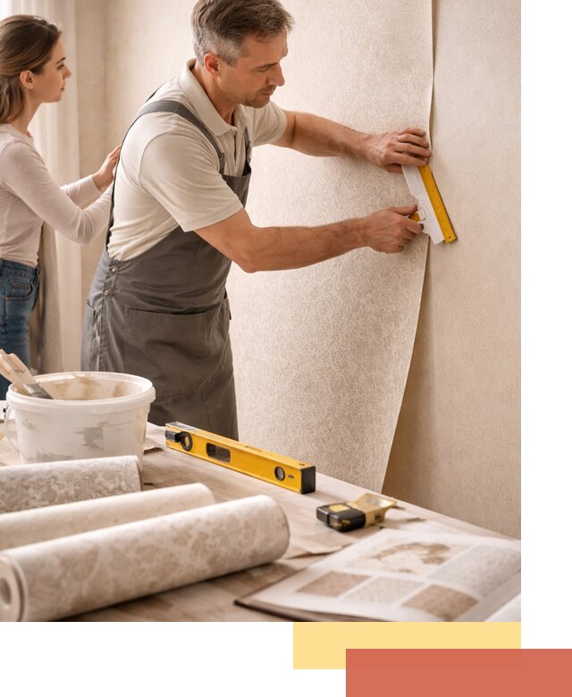 Поклейка обоев с подбором рисунка в Лангепасе