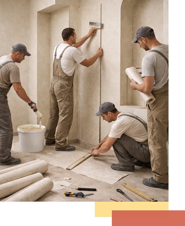 Поклейка обоев на сложные стены и неровные поверхности в Лангепасе