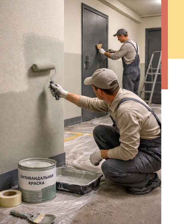 Покраска стен антивандальной краской в Лангепасе от 4545 руб./м² под ключ | ОТДЕЛОЧНИК-Лнг