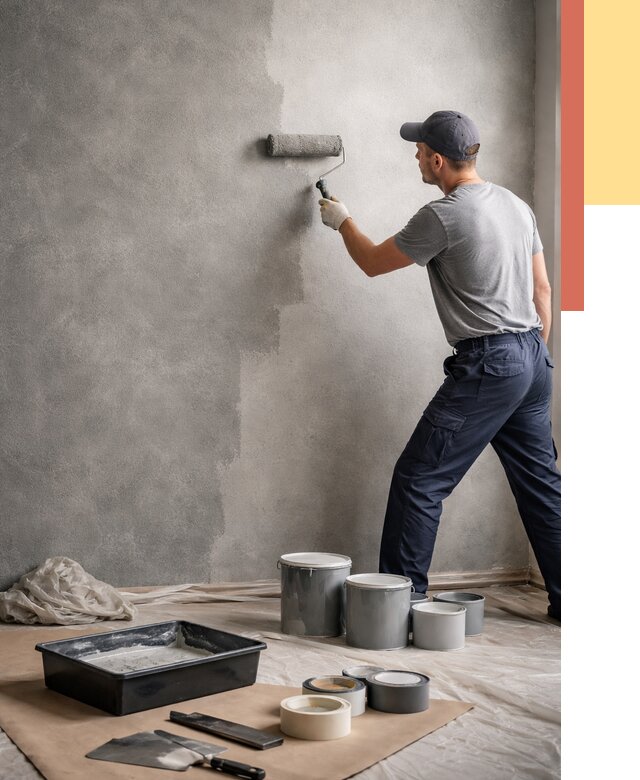 Покраска стен под бетон в Лангепасе от 657 руб. за м2 — быстро и недорого | ОТДЕЛОЧНИК-Лнг