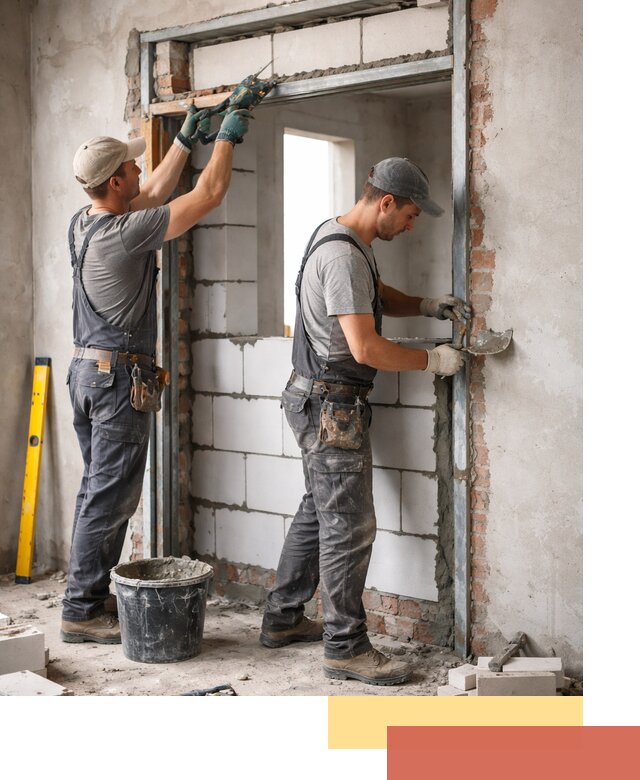 Закладка дверного проема под ключ в Лангепасе: демонтаж, монтаж, отделка