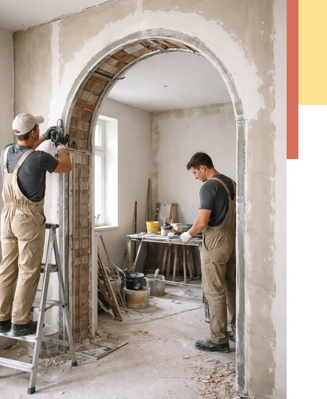 Устройство арочного проема в Лангепасе от 9595 руб. под ключ — быстро и недорого | ОТДЕЛОЧНИК-Лнг