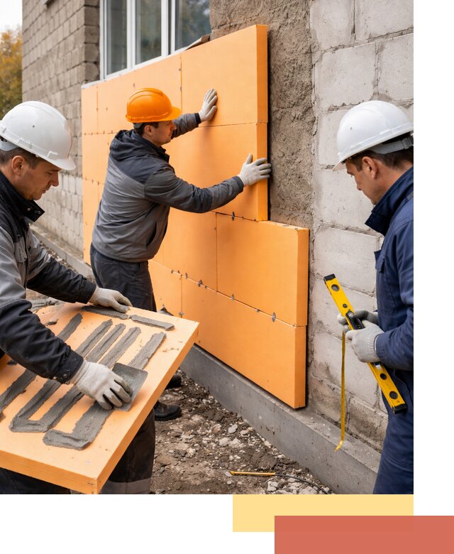 Утепление фасада пеноплексом под ключ в Лангепасе
