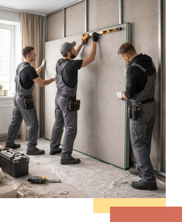 Шумоизоляция стен панелями ЗИПС в Лангепасе для жилых и коммерческих помещений