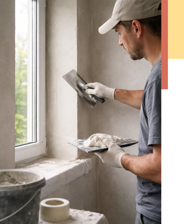 Штукатурка откосов в Лангепасе от 4545 руб/м² — услуги и выравнивание под ключ | ОТДЕЛОЧНИК-Лнг