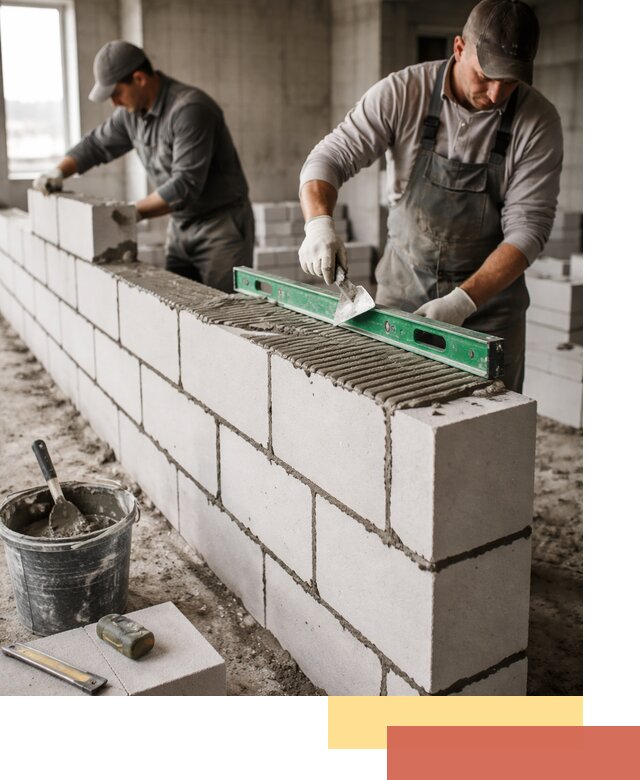 Кладка перегородок из газобетона в Лангепасе быстро и качественно