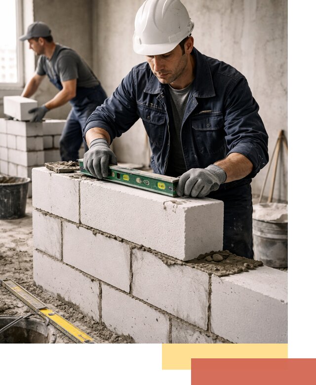 Кладка перегородок из пеноблока под ключ в Лангепасе