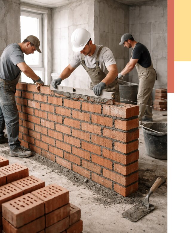 Кладка перегородок из кирпича в Лангепасе от 3535 руб. за м² | ОТДЕЛОЧНИК-Лнг