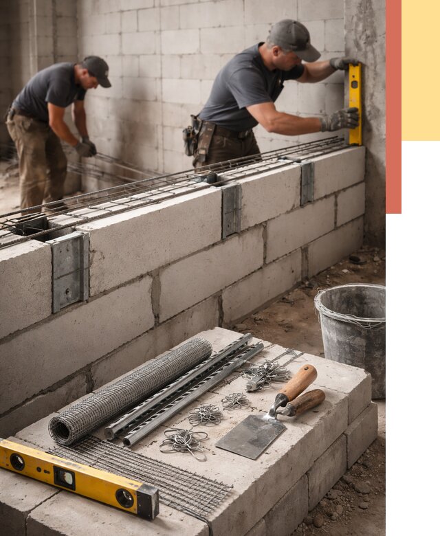 Армирование кладки перегородок в Лангепасе от 758 руб. под ключ | ОТДЕЛОЧНИК-Лнг