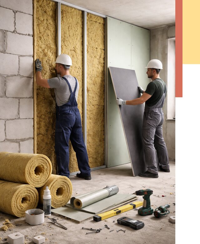 Шумоизоляция перегородок из блоков в Лангепасе от 1869 руб./м² — быстро и недорого | ОТДЕЛОЧНИК-Лнг