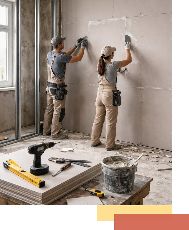 Монтаж двухслойной перегородки из гипсокартона в Лангепасе