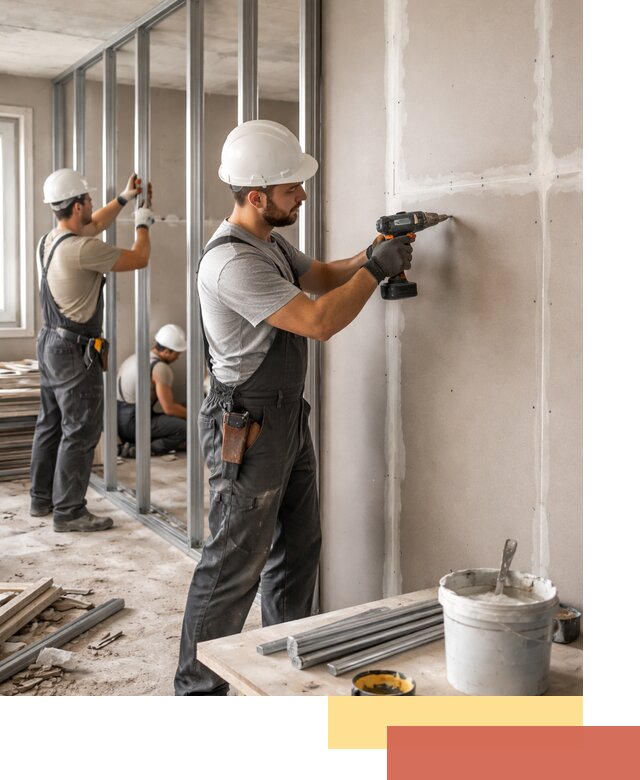 Перегородки из огнестойкого гипсокартона в Лангепасе под ключ