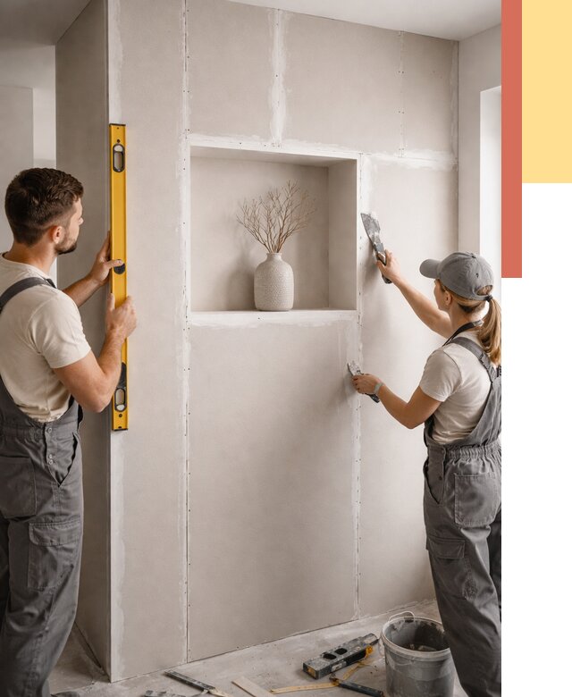 Перегородка из гипсокартона с нишей в Лангепасе от 3283 руб. под ключ | ОТДЕЛОЧНИК-Лнг