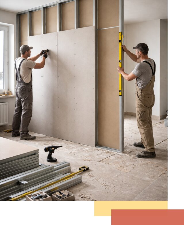 Зонирующая перегородка из гипсокартона под ключ в Лангепасе