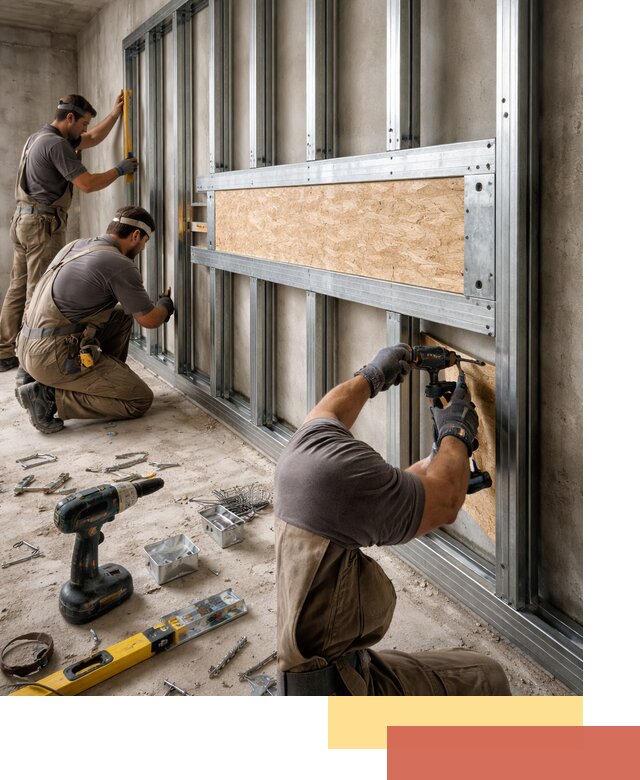 Усиленная перегородка для крепления тяжёлых конструкций в Лангепасе