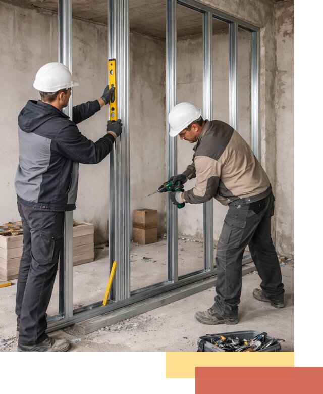 Монтаж каркаса перегородки из профиля в Лангепасе