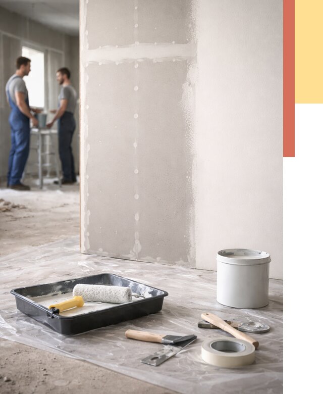 Покраска перегородок из гипсокартона в Лангепасе от 4545 руб. под ключ | ОТДЕЛОЧНИК-Лнг