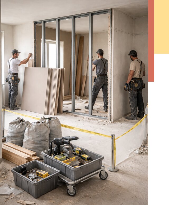 Перенос гипсокартонной перегородки в Лангепасе под ключ от 4545 руб. | Демонтаж и монтаж – ОТДЕЛОЧНИК-Лнг