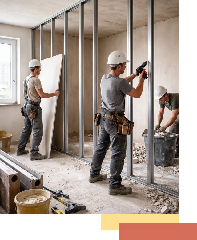 Перенос гипсокартонной перегородки в Лангепасе профессионально и быстро