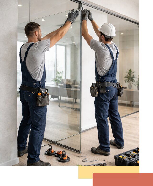 Безрамные стеклянные перегородки под ключ в Лангепасе