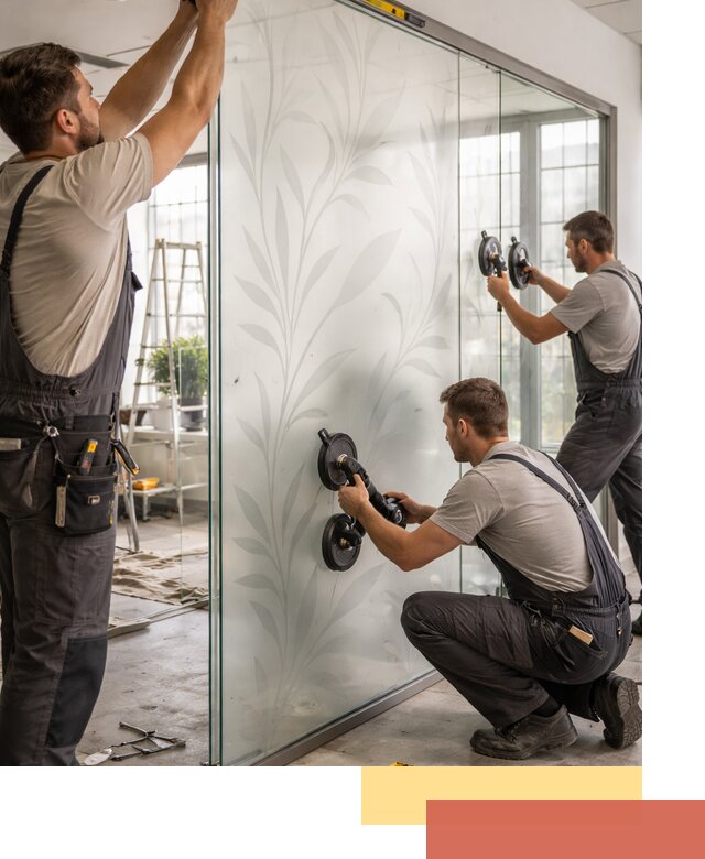 Стеклянные перегородки с рисунком на заказ в Лангепасе