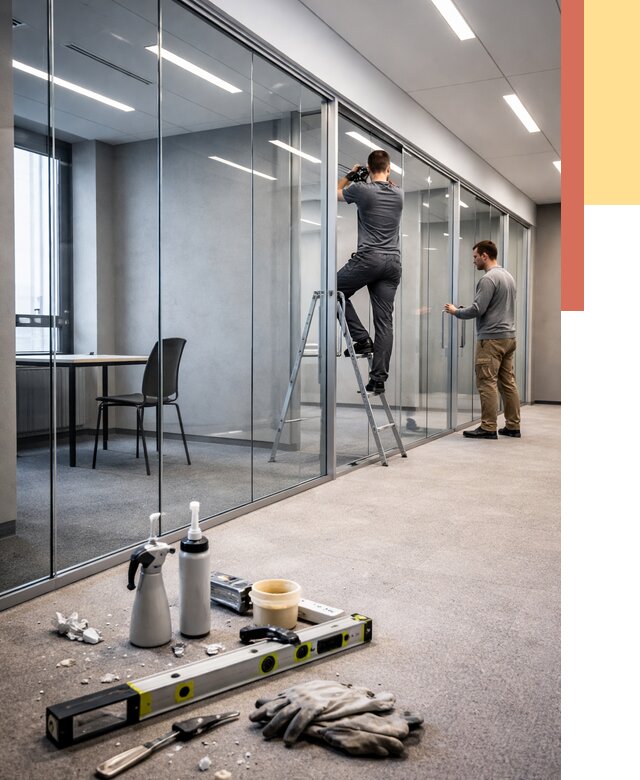 Стеклянные офисные перегородки в Лангепасе от 8585 руб. — монтаж и установка | ОТДЕЛОЧНИК-Лнг