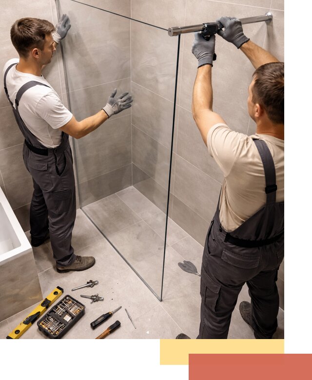 Стеклянные перегородки для душа в Лангепасе — изготовление и монтаж