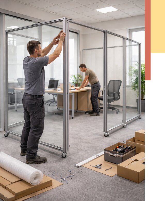 Мобильные офисные перегородки в Лангепасе от 12625 руб. — установка под ключ | ОТДЕЛОЧНИК-Лнг