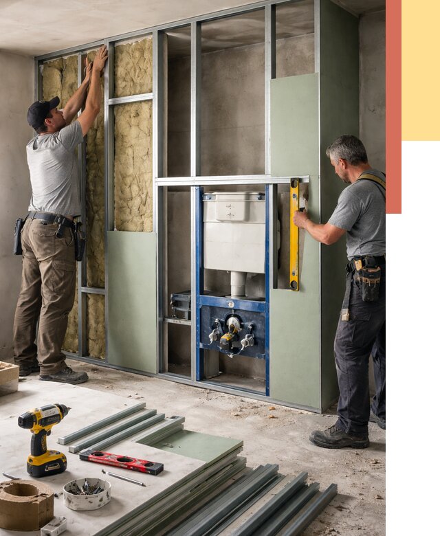 Установка сантехнических перегородок в Лангепасе от 8585 руб. | ОТДЕЛОЧНИК-Лнг