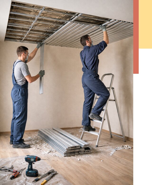 Демонтаж реечного потолка в Лангепасе от 4545 руб. быстро и недорого | ОТДЕЛОЧНИК-Лнг