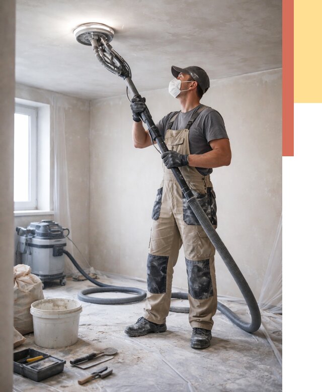 Шлифовка потолка в Лангепасе от 3535 руб. — услуги шлифования потолка | ОТДЕЛОЧНИК-Лнг