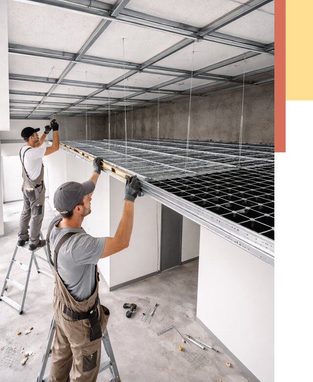 Монтаж потолка грильято в Лангепасе от 455 руб./м² — быстрая сборка под ключ | ОТДЕЛОЧНИК-Лнг